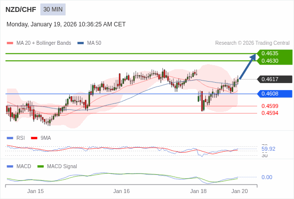 NZD/CHF mungkin naik 13 - 18 pips.