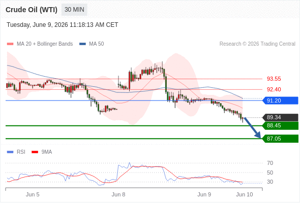 美国原油 (WTI) 期货 (N6)