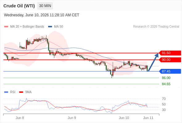 美国原油 (WTI) 期货 (N6)