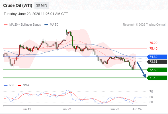 美国原油 (WTI) 期货 (Q6)