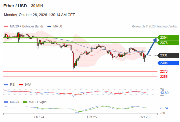 Rebound above 2,304 towards 2,394