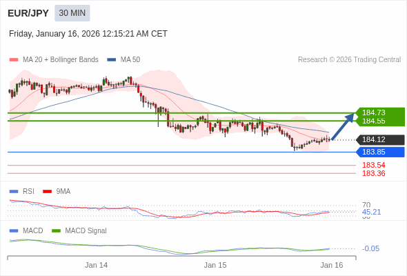 EUR/JPY mungkin naik 43 - 61 pip.