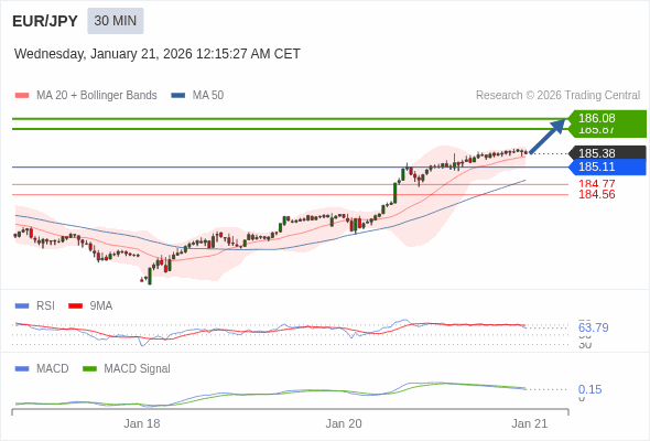 EUR/JPY mungkin naik 49 - 70 pip.