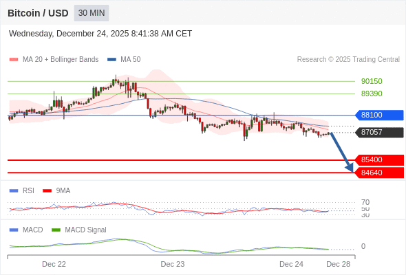 Our preference: the downside prevails as long as 88100 is resistance.