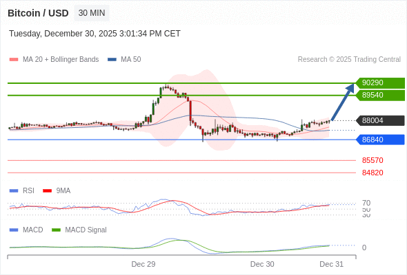 只要依舊存在 86840 支撐位,就會保持上升趨勢。