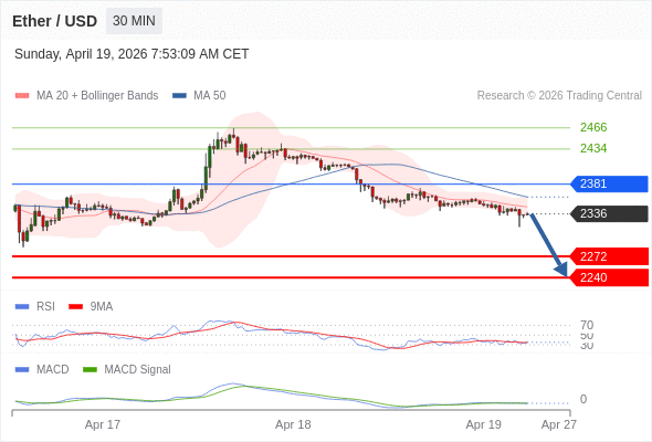 只要依舊存在 2381 阻力位，就會保持下降趨勢。