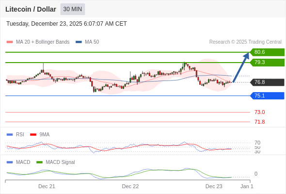 En lo referente al análisis técnico, el índice de fuerza relativa (RSI) se encuentra por debajo de su zona de neutralidad de 50.