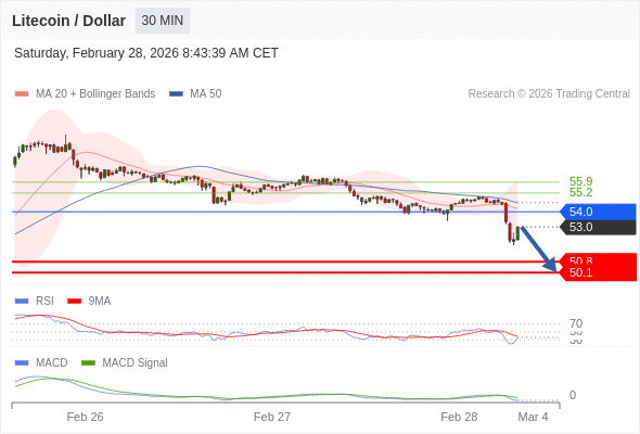 En lo referente al análisis técnico, el índice de fuerza relativa (RSI) se encuentra por debajo de su zona de neutralidad de 50.