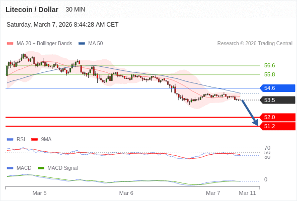 Técnicamente, el índice de fuerza relativa (RSI) se encuentra por debajo de su zona de neutralidad de 50.