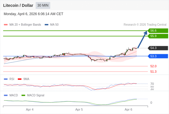 只要依舊存在 53.3 支撐位，就會保持上升趨勢。