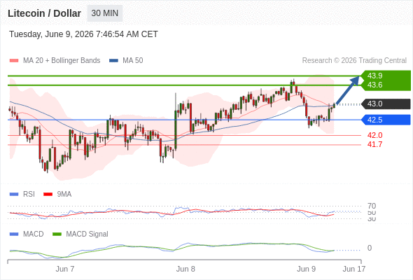 Our preference: our next up target stands at 43.9.