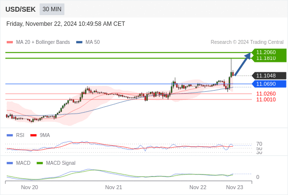 Alternative scenario: below 11.0690, expect 11.0260 and 11.0010.